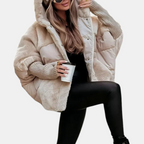 Oversized Hooded Patchwork Puffer Jacket