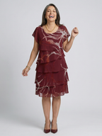 Ella | Composed Abstract Knee Length Dress