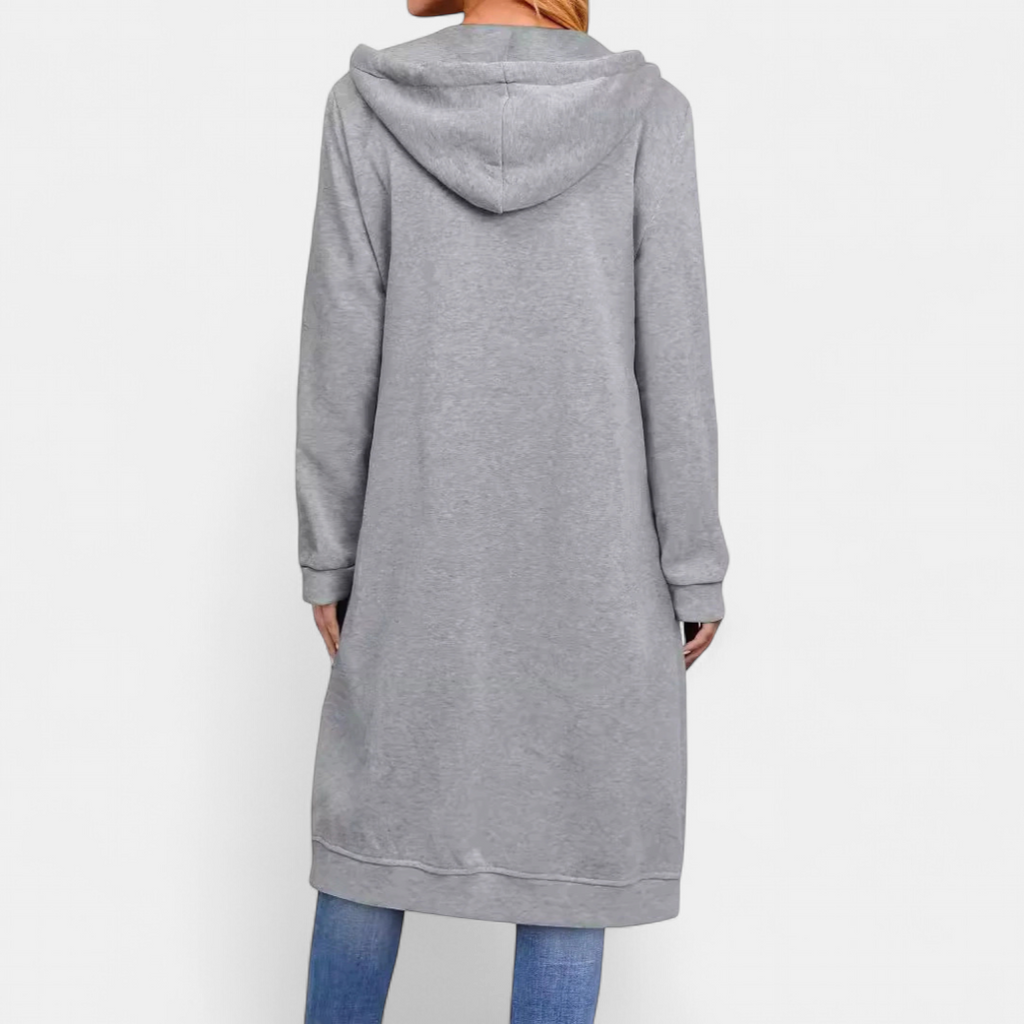 BRIXLEY™ – Relaxed Zip-Up Longline Cardigan