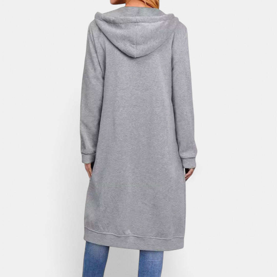 BRIXLEY™ – Relaxed Zip-Up Longline Cardigan