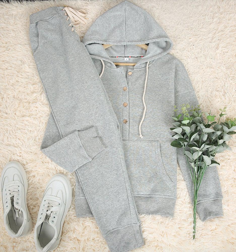 Key to Our Heart Grey Hoodie and Jogger Set