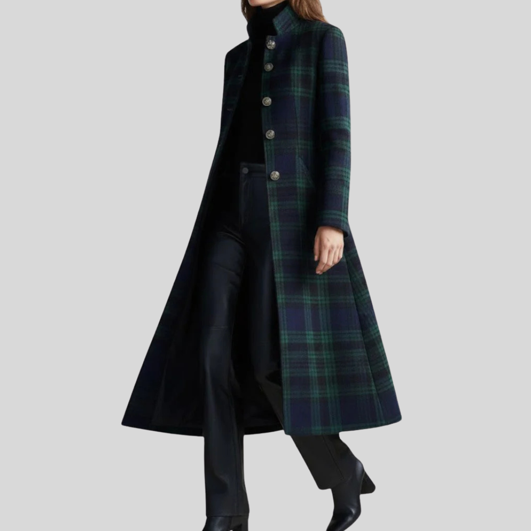 Quinn | Plaid Tailored Long Coat