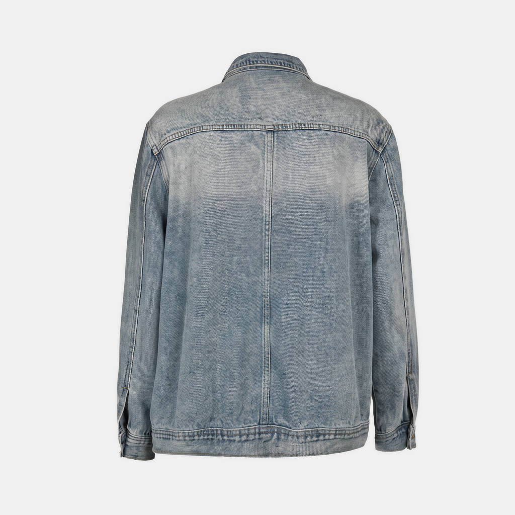 Women's Asymmetrical Button Front Washed Denim Jacket
