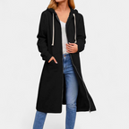 BRIXLEY™ – Relaxed Zip-Up Longline Cardigan
