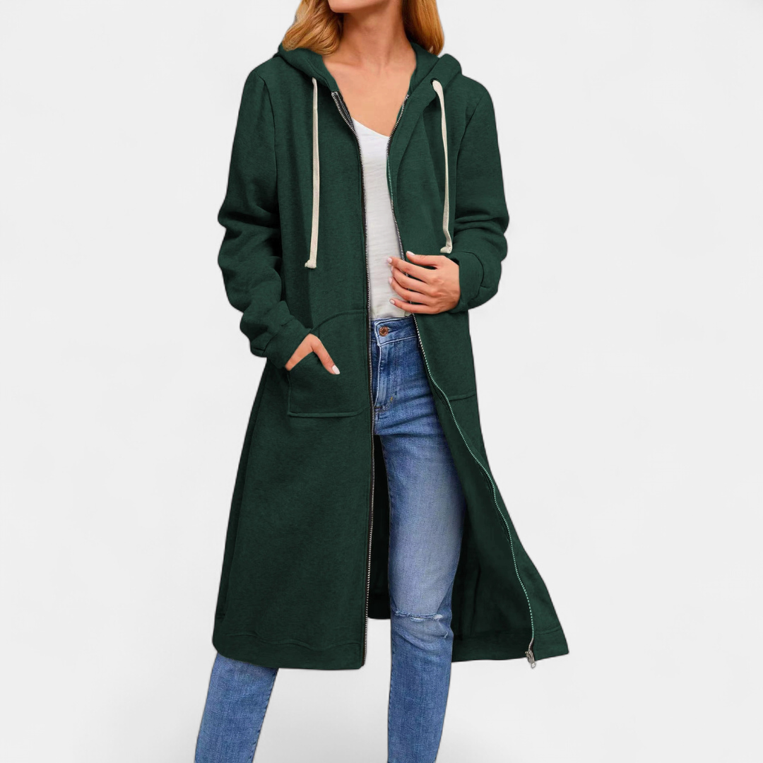 BRIXLEY™ – Relaxed Zip-Up Longline Cardigan