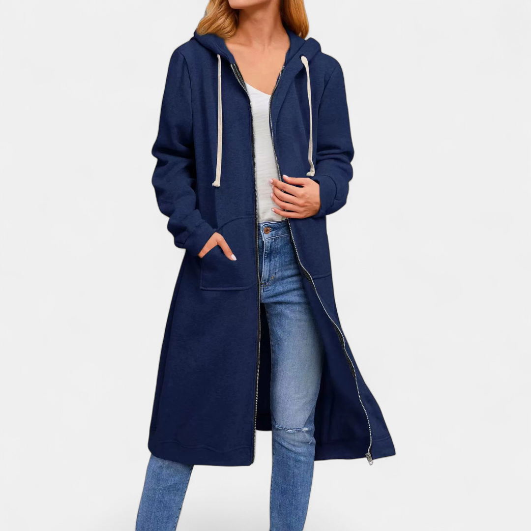 BRIXLEY™ – Relaxed Zip-Up Longline Cardigan